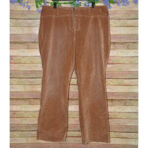 Lane Bryant Venezia Brown Velvet Velour Stretch Pants Size 22 Tall Retro Wide